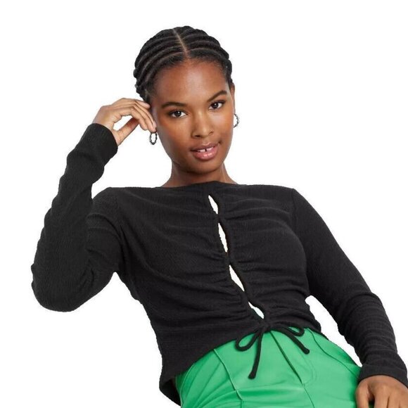 NWT Wild Fable‎ Lace-Up Cozy Long Sleeve Knit Sweater Large - Picture 3 of 4